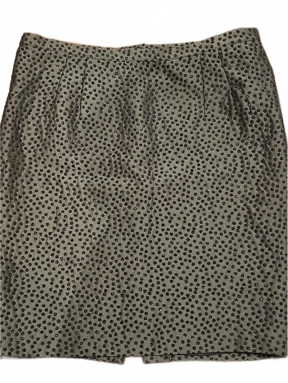 Sunny Choi Women Black Dot Lined Formal Pencil Skirt Size 14
